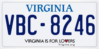 VA license plate VBC8246