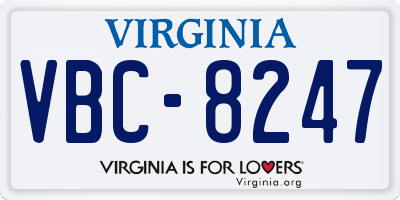 VA license plate VBC8247