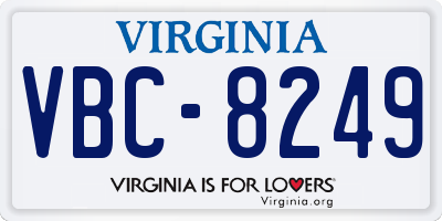 VA license plate VBC8249