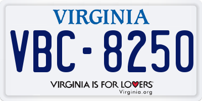 VA license plate VBC8250