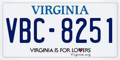 VA license plate VBC8251