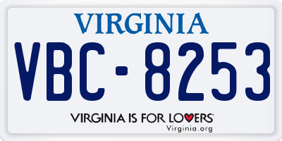 VA license plate VBC8253