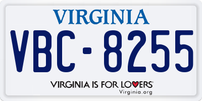 VA license plate VBC8255