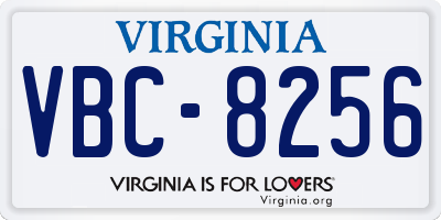VA license plate VBC8256