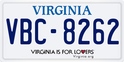 VA license plate VBC8262