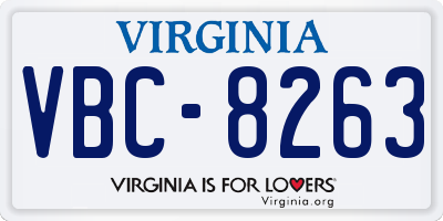 VA license plate VBC8263
