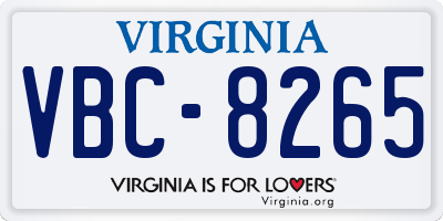 VA license plate VBC8265