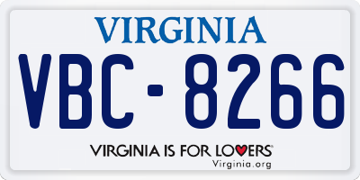 VA license plate VBC8266