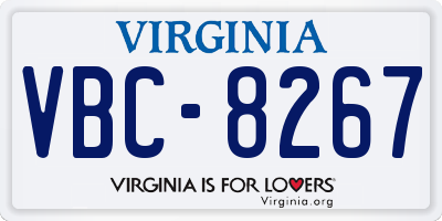VA license plate VBC8267