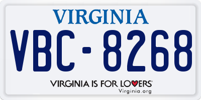 VA license plate VBC8268