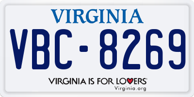 VA license plate VBC8269