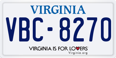 VA license plate VBC8270
