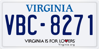 VA license plate VBC8271
