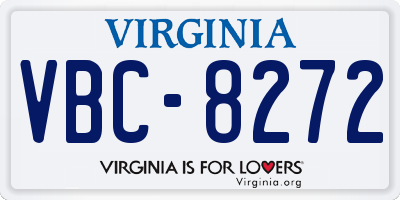 VA license plate VBC8272