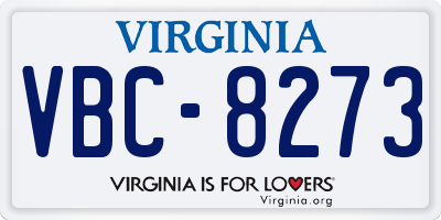 VA license plate VBC8273