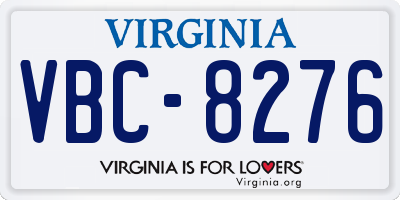 VA license plate VBC8276
