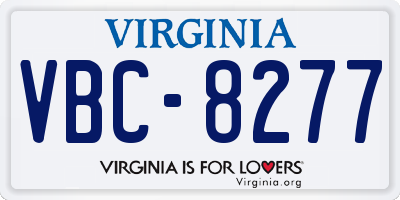 VA license plate VBC8277