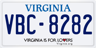 VA license plate VBC8282