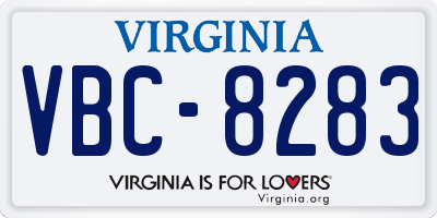 VA license plate VBC8283