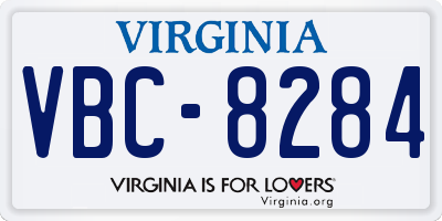 VA license plate VBC8284