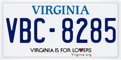 VA license plate VBC8285