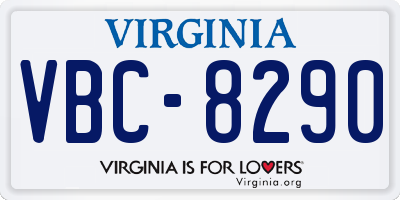 VA license plate VBC8290