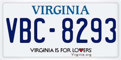 VA license plate VBC8293