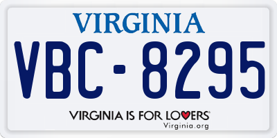 VA license plate VBC8295