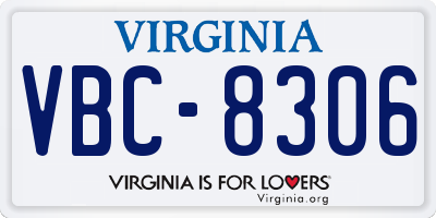 VA license plate VBC8306