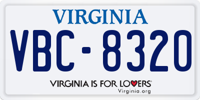 VA license plate VBC8320
