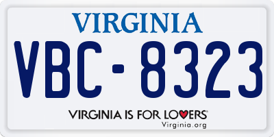 VA license plate VBC8323