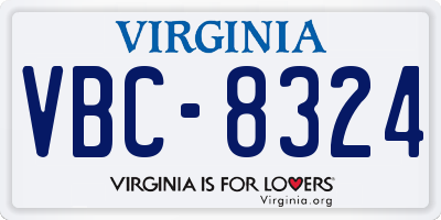 VA license plate VBC8324