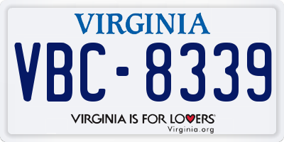 VA license plate VBC8339