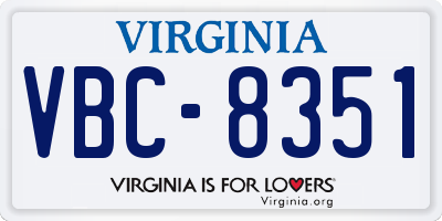 VA license plate VBC8351