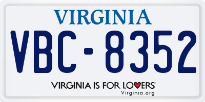 VA license plate VBC8352