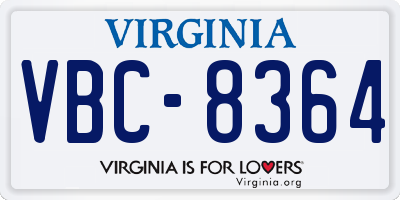 VA license plate VBC8364