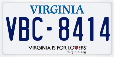 VA license plate VBC8414