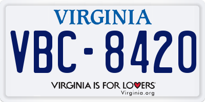 VA license plate VBC8420
