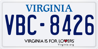 VA license plate VBC8426