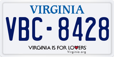 VA license plate VBC8428