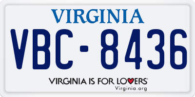 VA license plate VBC8436