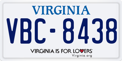 VA license plate VBC8438