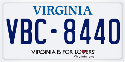 VA license plate VBC8440