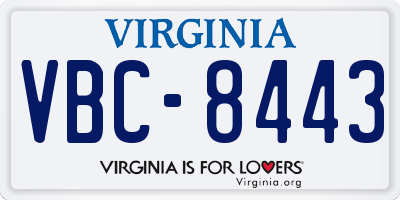 VA license plate VBC8443