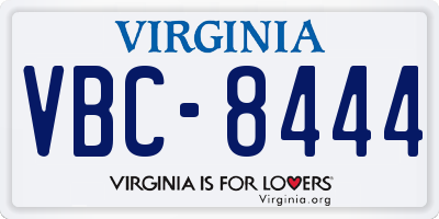 VA license plate VBC8444