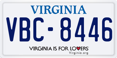 VA license plate VBC8446