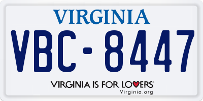 VA license plate VBC8447