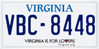 VA license plate VBC8448