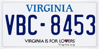 VA license plate VBC8453