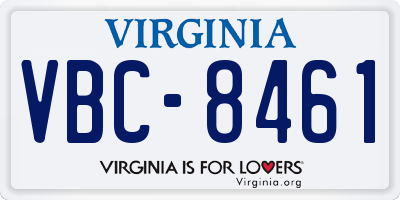 VA license plate VBC8461